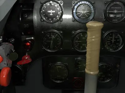 Messer Bf 109 Warplane Low-poly 3D model