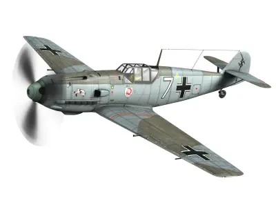 Messerschmitt - BF-109 E - White 7 3D model