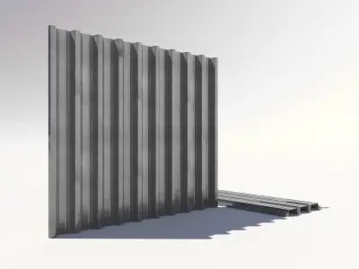Corrugated galvanized sheets 8 Low-poly 3D model