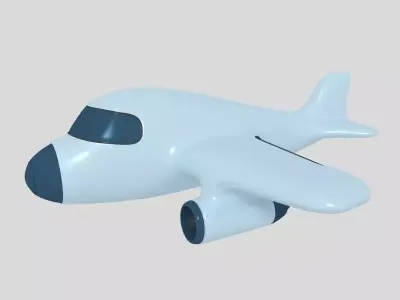 Cartoon Airplane Low-poly 3D model