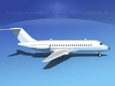 Douglas DC-9-15 Bare Metal 3D model
