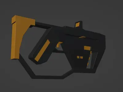 Si-Fi weapon with upgrades Free low-poly 3D model