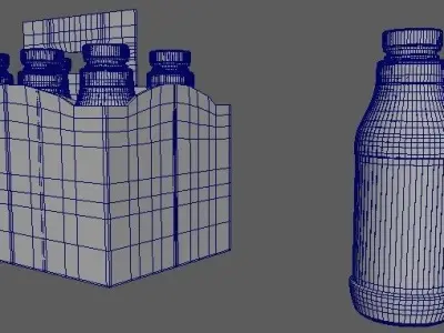 Beverage Branding Package No4 6Pack Low-poly 3D model