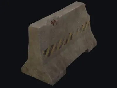 Roadblock concrete block Free low-poly 3D model