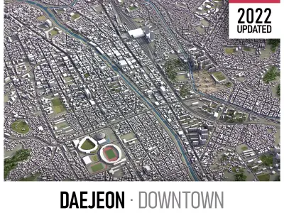 Daejeon Low-poly 3D model