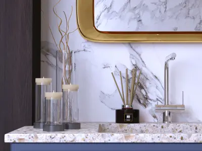 bathroom furniture and decor Free 3D model