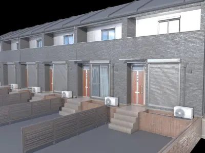 Japanese Building Low-poly 3D model