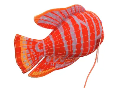 Dwarf Gourami Fish Cartoon Animated Low-poly 3D model