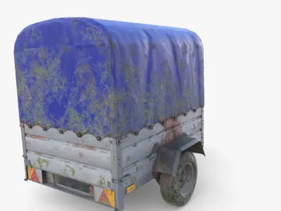 Cargo Trailer v1 weathered Low-poly 3D model