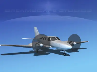 Cessna 402 Businessliner SS Low-poly 3D model