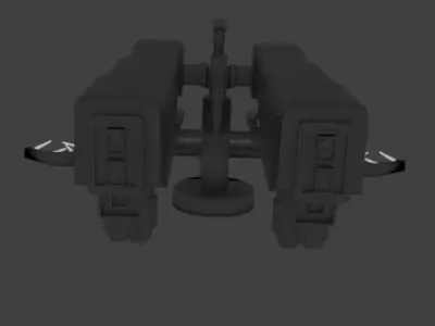 Turret Blast Angel Low-poly 3D model