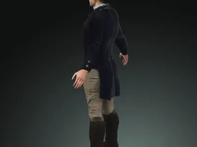 Napoleonic civilian 1812 Low-poly 3D model