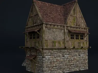 OLD MEDIEVAL BUILDING 03 Low-poly 3D model
