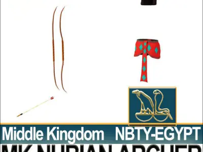 Ancient Egypt Archer Props Nubian Poser Daz 3D model