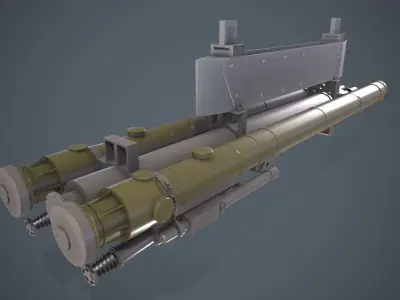 9K38 Igla Rocket Launcher Low-poly 3D model
