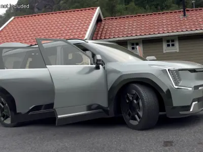 KIA EV9 Electric SUV Silver 3D model