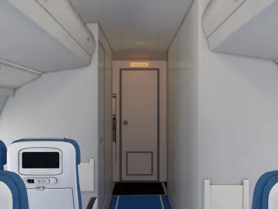 Airplane Cabin Low-poly 3D model