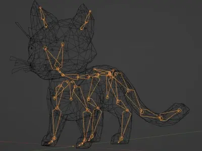 Cartoon Cat Low-poly 3D model