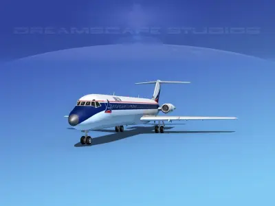Douglas DC-9-40 Delta 3D model