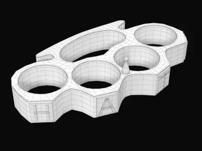 Brass Knuckles HATE Low-poly 3D model