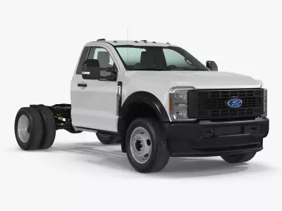 Crew Cab 2023 Ford Super Duty F-550 Lariat Bare Chassis White 3D model