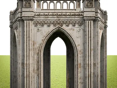 GOTHIC CASTLE BUILDING 13 Low-poly 3D model