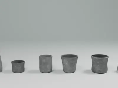 Pottery vases Free low-poly 3D model