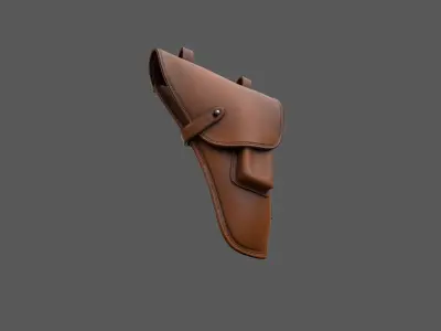 Vintage Gun Holster Low-poly 3D model