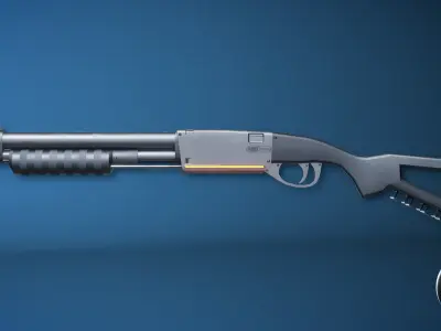 Futuristic Shotgun Low-poly 3D model