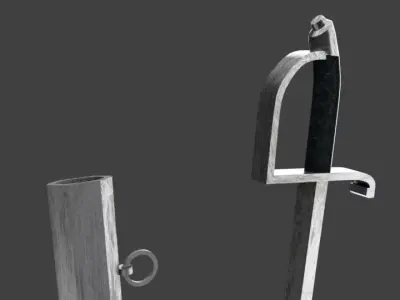 HUSSAR SWORD 1809 Low-poly 3D model