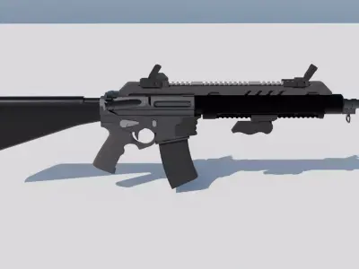 3d gun model Low-poly 3D model