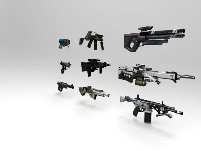 Weapon Pack  Low-poly 3D model