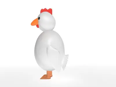 Cartoon Chicken - Rigged Free 3D model