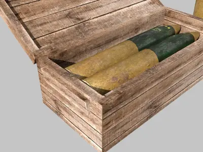 105mm Ammunition pack Low-poly 3D model