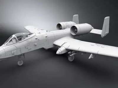 A10 Thunderbolt 2 scale model 3D print model