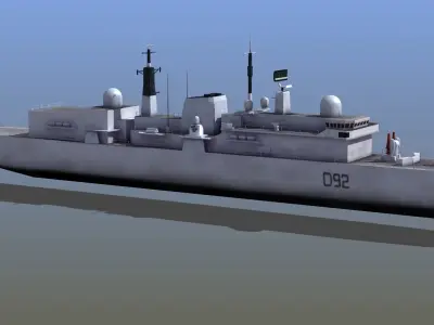 Sheffield Class Destroyer Low-poly 3D model