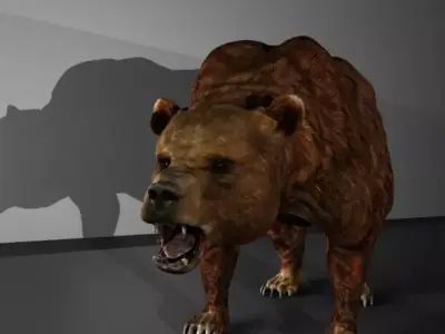 Grizzly Bear Low-poly 3D model
