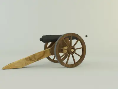 9-5mm cannon gun Low-poly 3D model