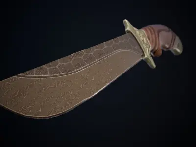 Hunter Knife Low-poly 3D model shop