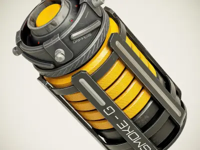 Sci-fi Grenades V8 Low-poly 3D model