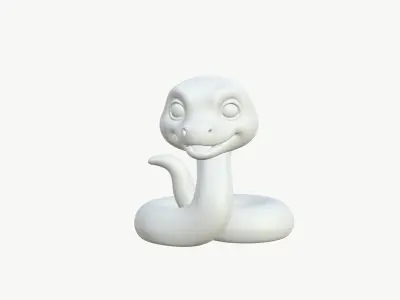 Realistic Cute 3D Snake Character 3D model