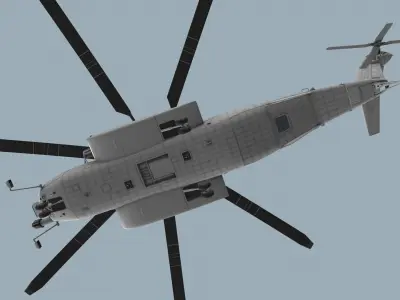  MH-53E Sea Dragon Blank Livery Complex Animtion Low-poly 3D model