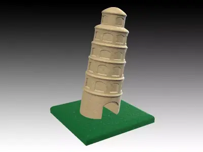 Aquarium Ornaments the leaning tower 3D print model