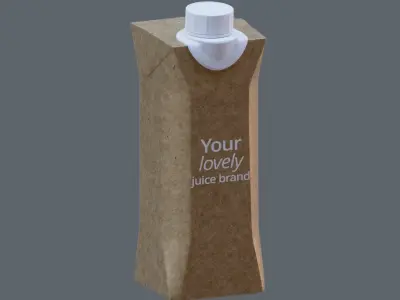 Juice Box PBR ready for AR close up shots Commercial render Low-poly 3D model