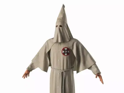 Character Ku Klux Klan in Old Mantle and Mask 3D model