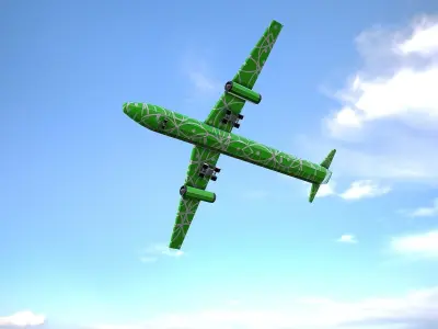Airplane Hawaii Low-poly 3D model