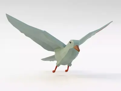 Dove bird low poly 3d model  Low-poly 3D model