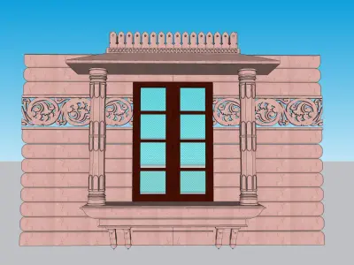 indian jodhpuri stone jharokha 3D model