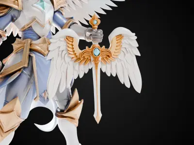 Stylized Sword - Paladin Sword Divine Ascension - Game Ready 3D model