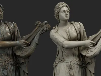 Lyre Player 3D model